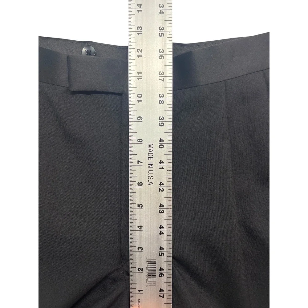 vtg Y2K Jones New York 43S 36x32 Black Tuxedo 2pc Pant Suit Wool Satin Formal